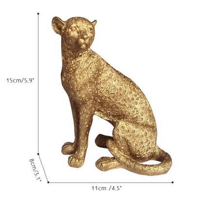 Golden Leopard Figurines