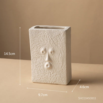 Unique Ceramic Abstract Face Vase - Modern Decorative Art for Home Decor