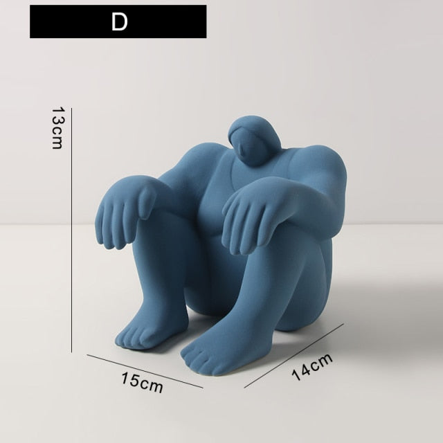 Ceramic Abstract Figurines with Large Hand