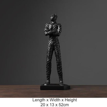 Black & White Pixel Figurine