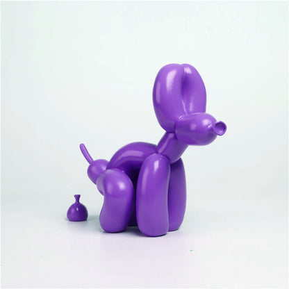 Whimsical Balloon Dog Pooping Decor - Unique Resin Art Piece