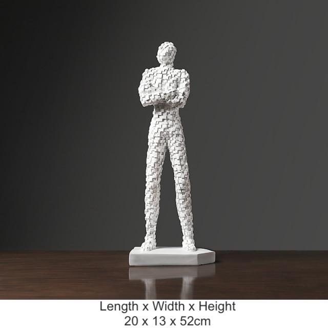 Black & White Pixel Figurine