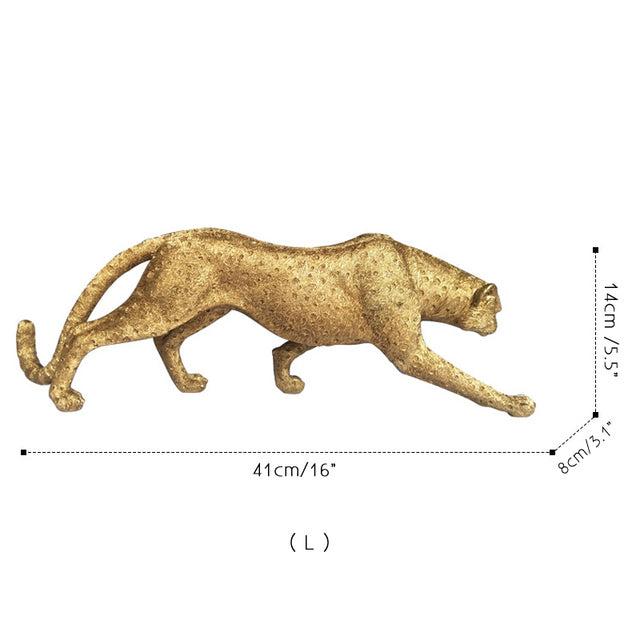 Golden Leopard Figurines