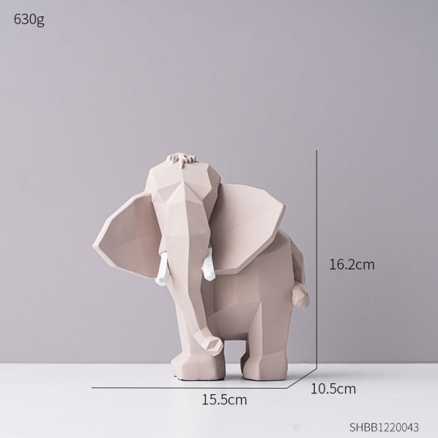 Modern Geometric Elephant Sculpture