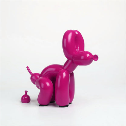 Whimsical Balloon Dog Pooping Decor - Unique Resin Art Piece