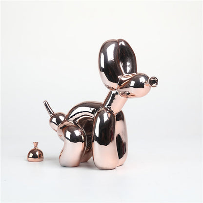 Whimsical Balloon Dog Pooping Decor - Unique Resin Art Piece