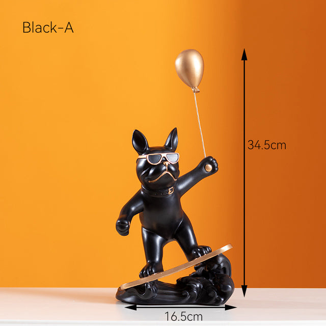 French Bulldog Surfer with Balloon