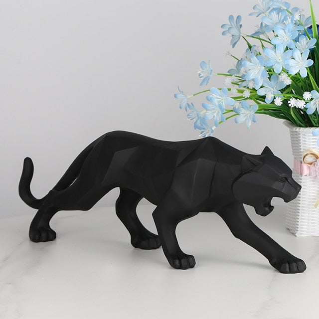 Geometric Black Panther Sculpture