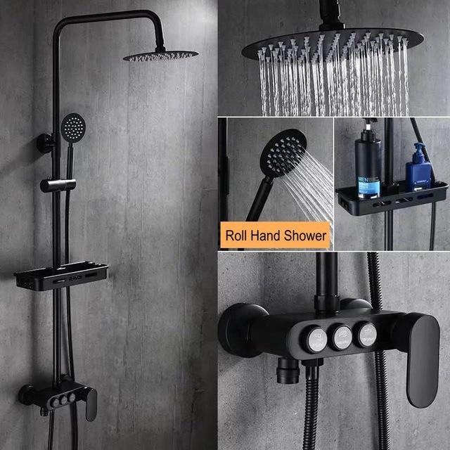 Calithea - Modern Matte Brass Shower Set