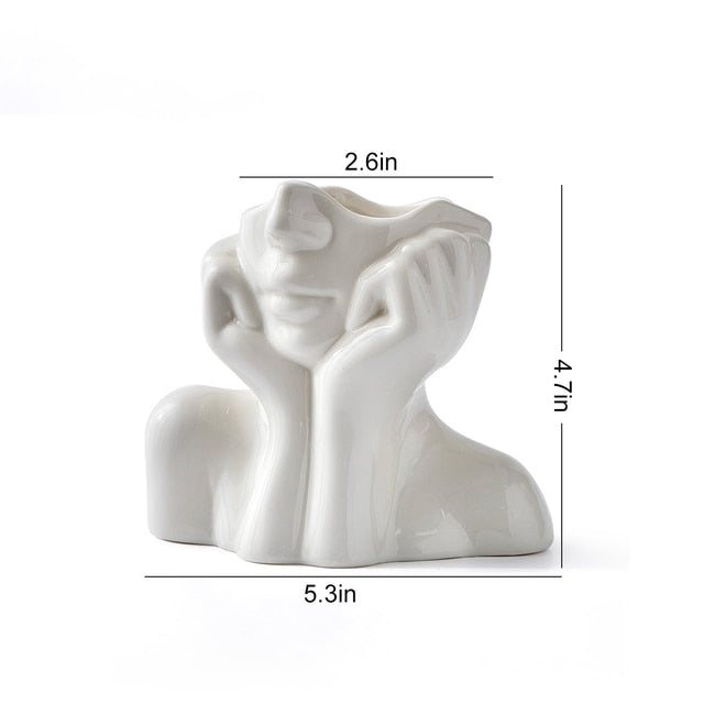 Abstract Facial Expression Vase