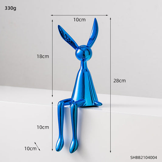 Abstract Bookshelf Rabbit Decor