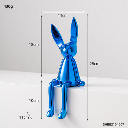 Abstract Bookshelf Rabbit Decor