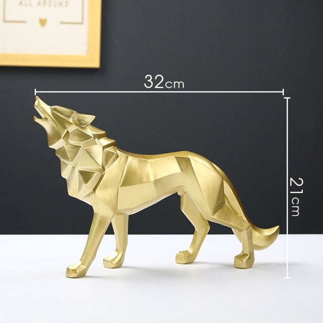 Geometric Wolf Figurines