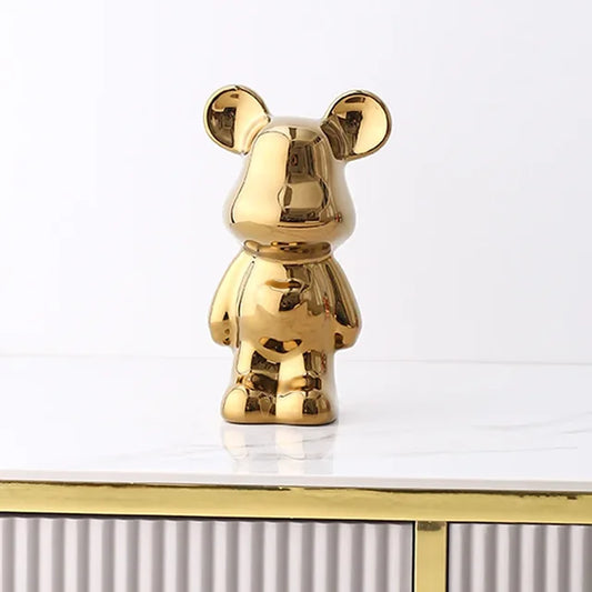 Unique Metallic Bear Penny Bank - Decorative Coin Bank for Home Decor