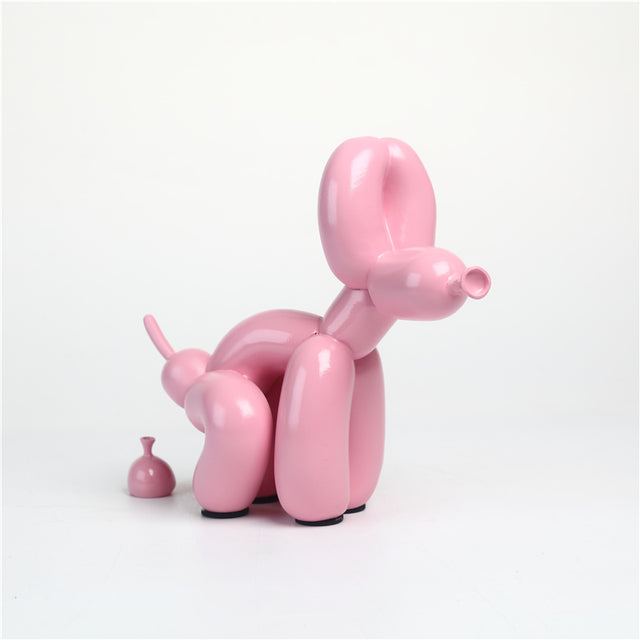 Whimsical Balloon Dog Pooping Decor - Unique Resin Art Piece