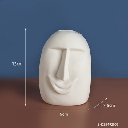 Unique Ceramic Abstract Face Vase - Modern Decorative Art for Home Decor