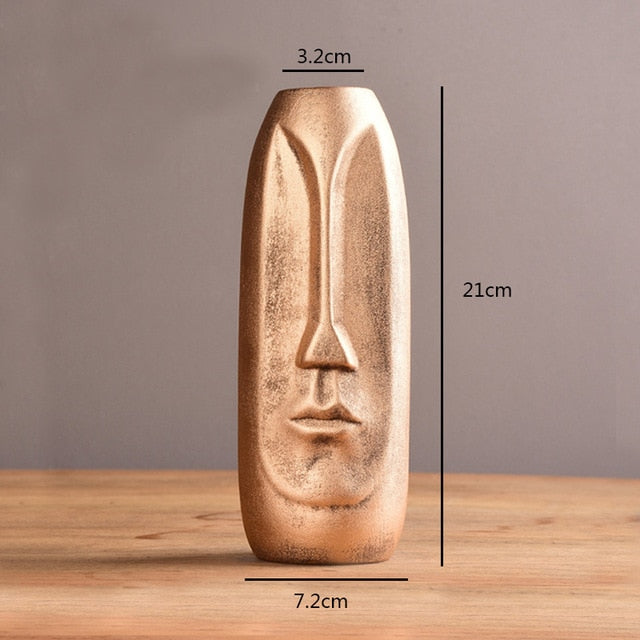 Unique Ceramic Abstract Face Vase - Modern Decorative Art for Home Decor