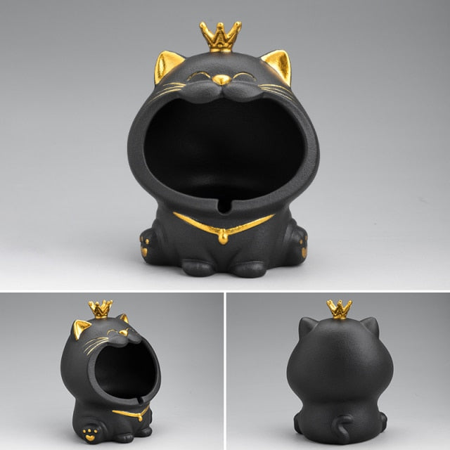 Ceramic Laughing Cat Storage/Astray