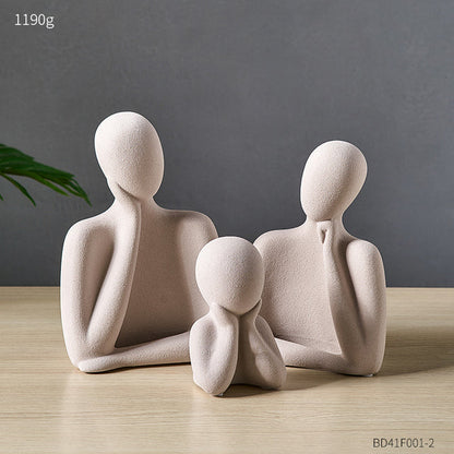 Ceramic Abstract Family of Three