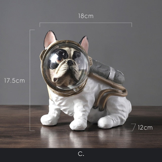 Space Bulldog Astronaut Figurines