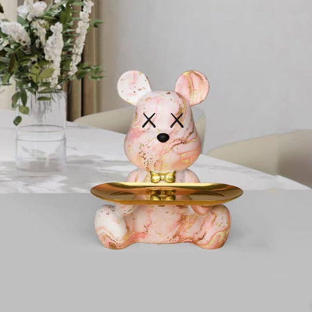 Graffiti Teddy Bear Resin Tray – Artistic Decor & Unique Gift for Art Lovers