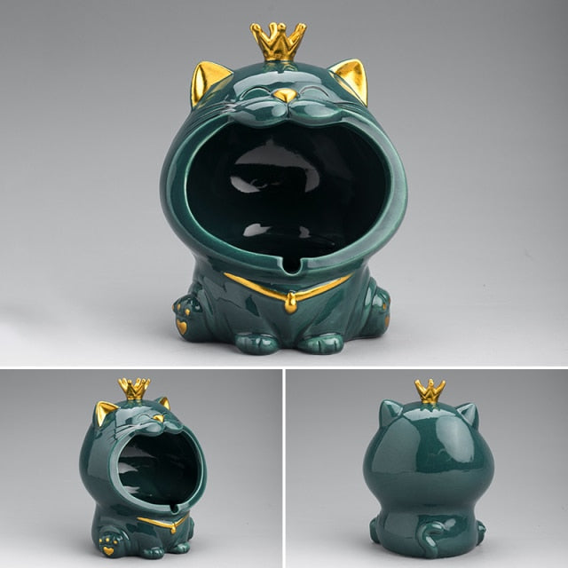 Ceramic Laughing Cat Storage/Astray