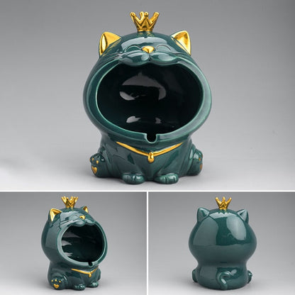 Ceramic Laughing Cat Storage/Astray