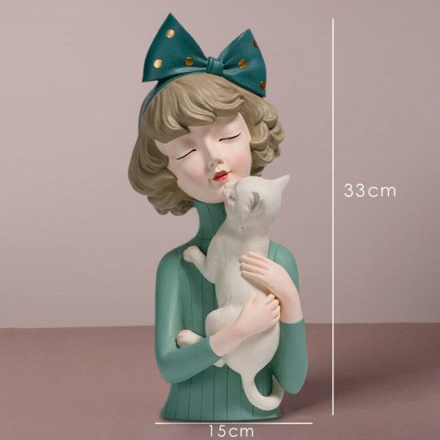 Pet Lover Girl Sculpture