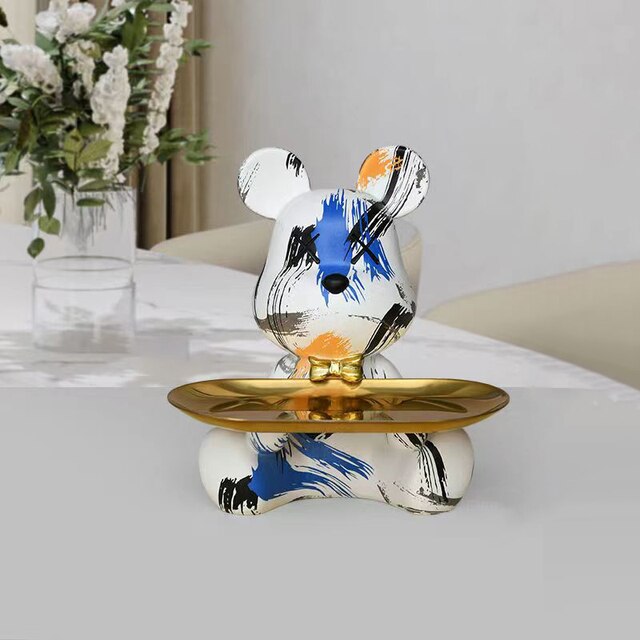 Graffiti Teddy Bear Resin Tray – Artistic Decor & Unique Gift for Art Lovers