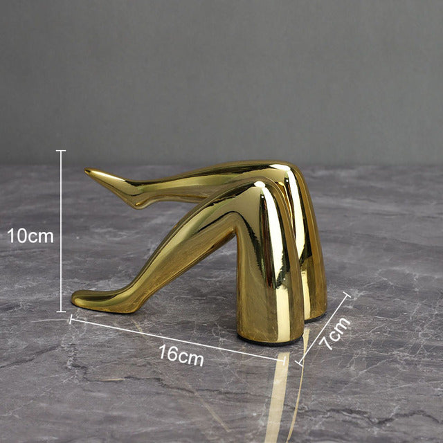 Golden Lip & Legs Art Statue