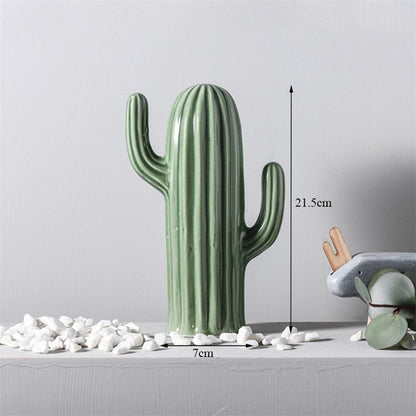 Ceramic Green Cactus Decor