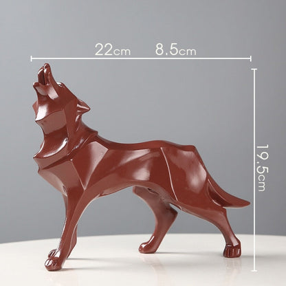 Geometric Wolf Figurines