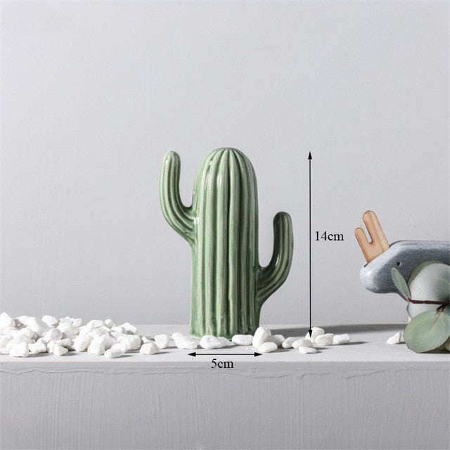 Ceramic Green Cactus Decor