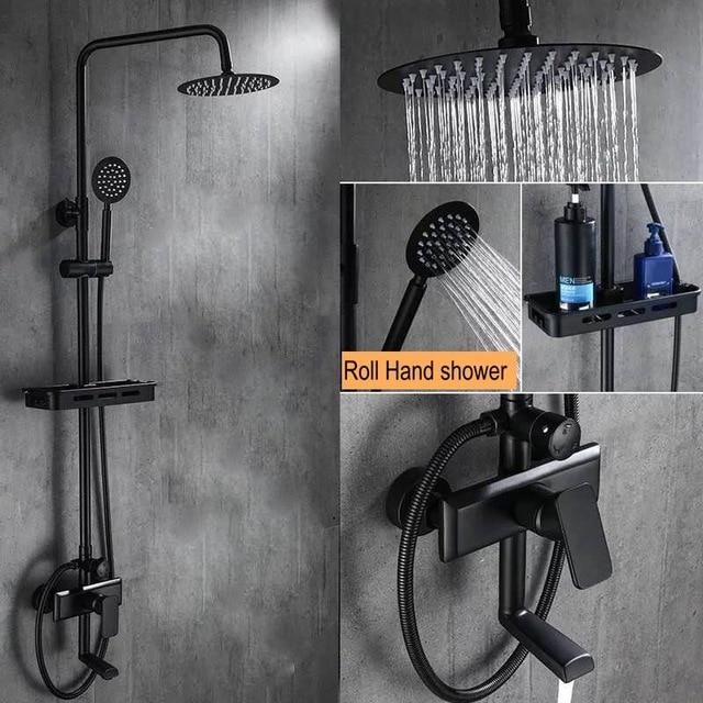 Calithea - Modern Matte Brass Shower Set