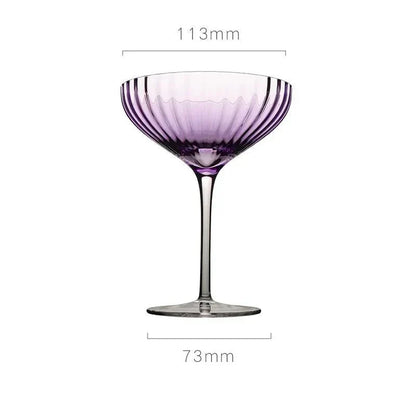 Vertical Ribbed Pattern Purple Glass