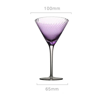 Vertical Ribbed Pattern Purple Glass