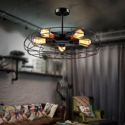 Vintage Industrial Ceiling Light Pendant Lamp Metal Fan Cage Fixture