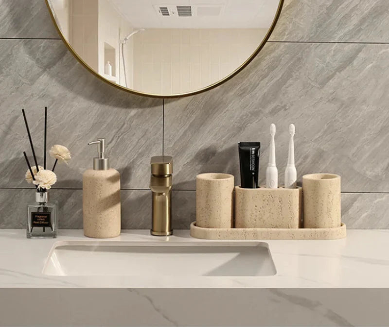 Travertine Cave Stone Bathroom Accessories