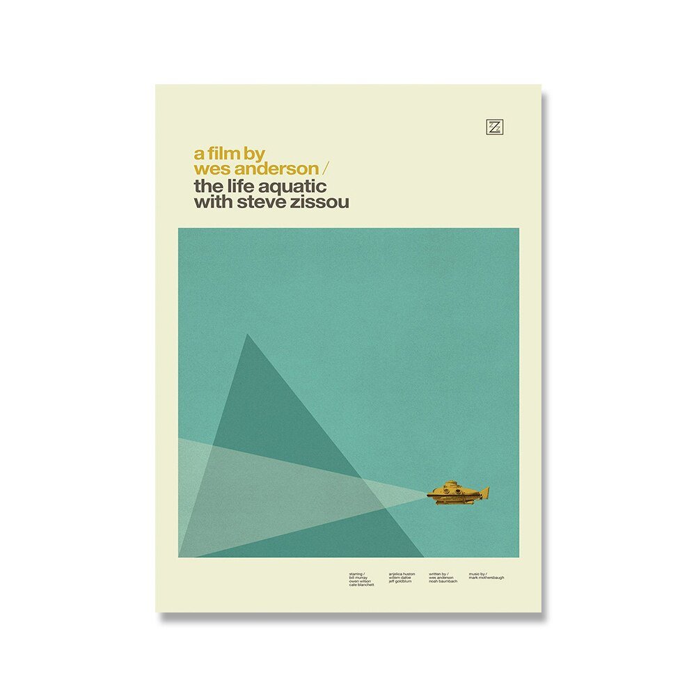 Wes Anderson Minimalist Movie Inspired Canvas Wall Art Posters