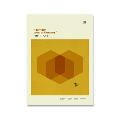 Wes Anderson Minimalist Movie Inspired Canvas Wall Art Posters