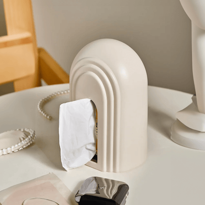 White Arch Design Tissue Box