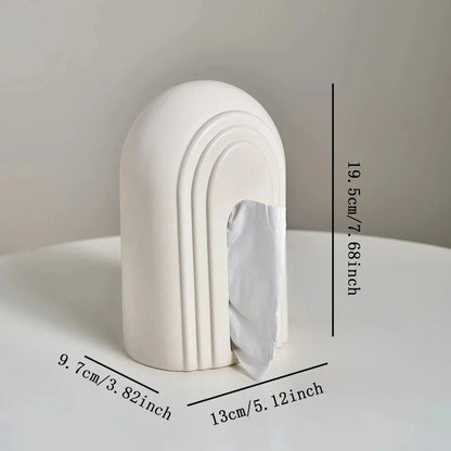 White Arch Design Tissue Box