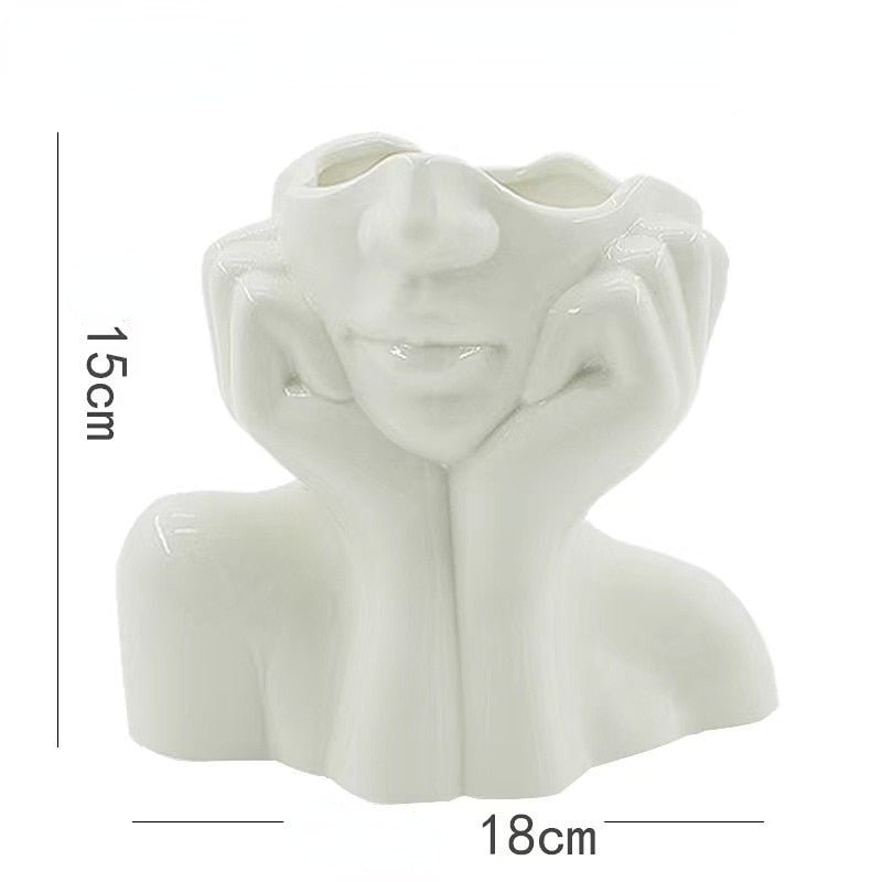 White Ceramic 'Shy Girl' Decorative Vase