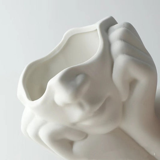 White Ceramic 'Shy Girl' Decorative Vase