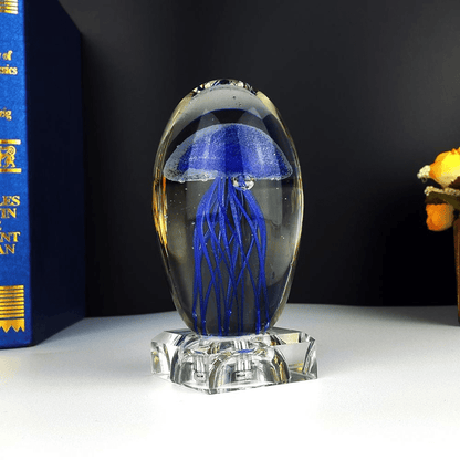 Glow Jellyfish Crystal Glass Decor