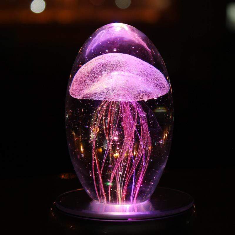 Glow Jellyfish Crystal Glass Decor