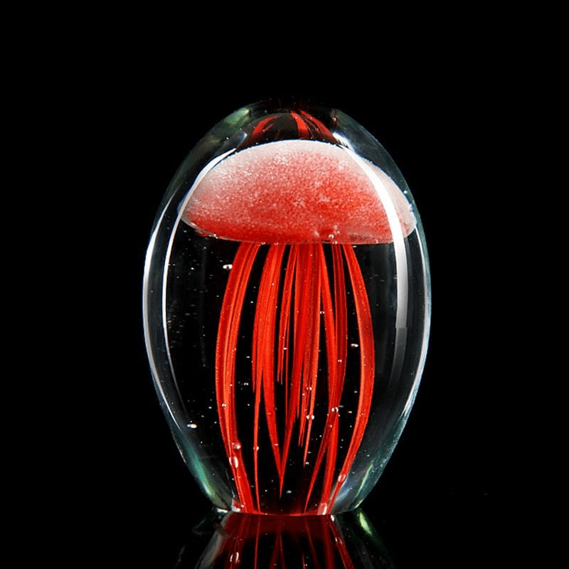 Glow Jellyfish Crystal Glass Decor