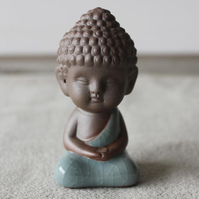 Mini Buddha Statue in Ceramic and Porcelain