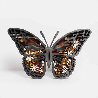 Wooden Butterfly Carving with LED Lights