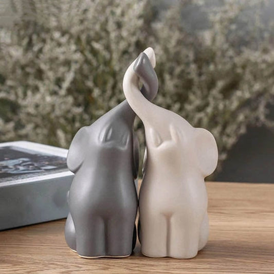 Elephant Couple Statues